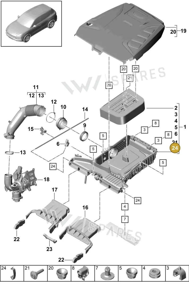 PAB129797 — Porsche Cayenne (2017-2023) diagram p51106020, position 24