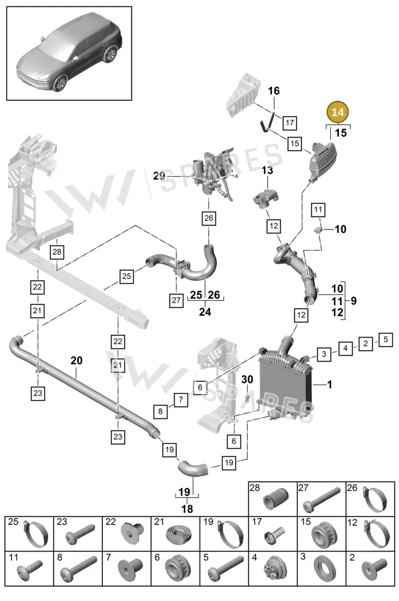 PAB129955 — Porsche Cayenne (2017-2023) diagram p51107080, position 14