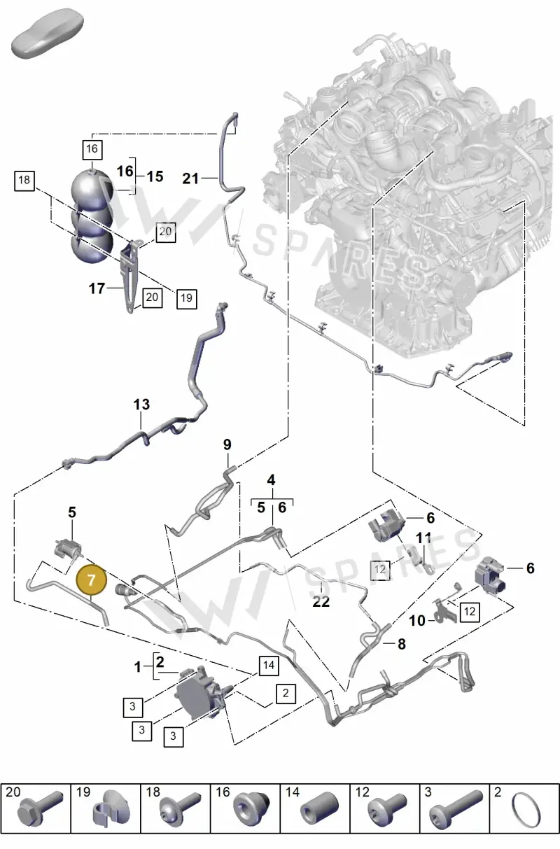 PAB13117900 — Porsche Cayenne Coupe (2023-2023) diagram p60107410, position 7