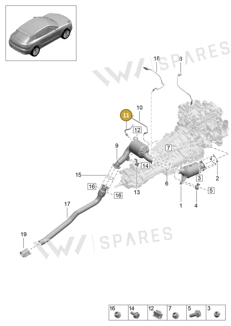 PAB131205A — Porsche Macan (2018-2022) diagram p52000132, position 11