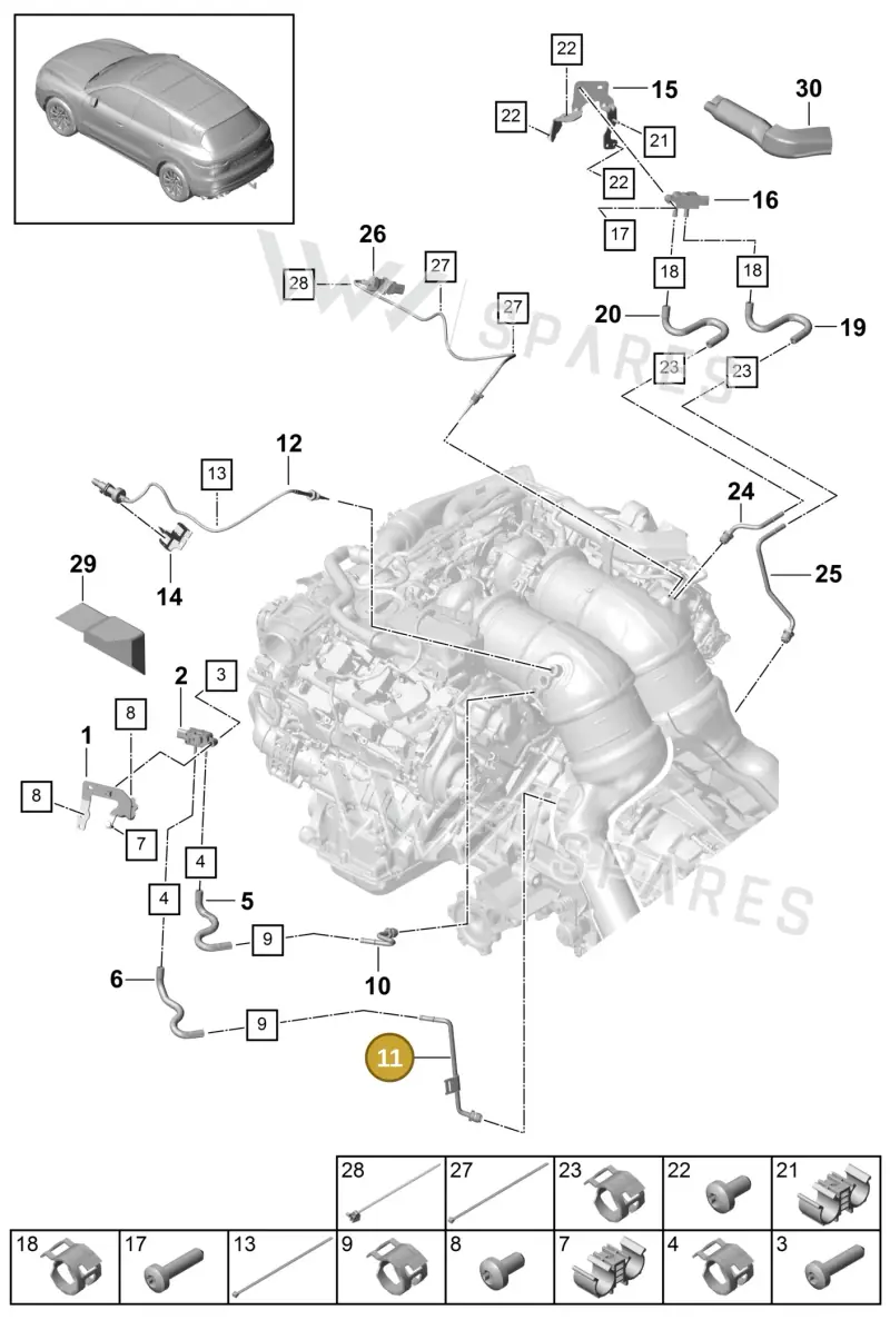 PAB131205J — Porsche Cayenne (2017-2023) diagram p51202210, position 11