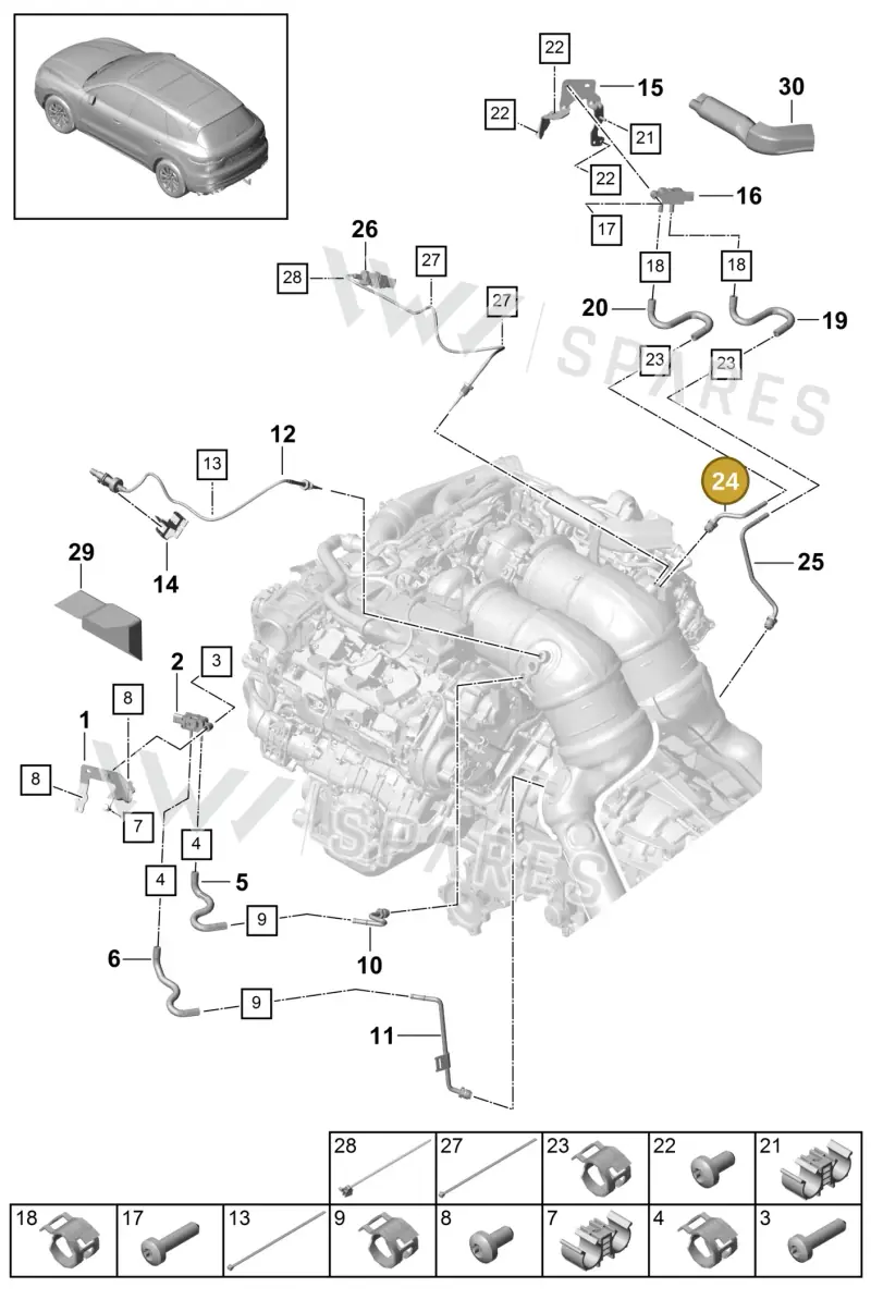 PAB131205K — Porsche Cayenne (2017-2023) diagram p51202210, position 24