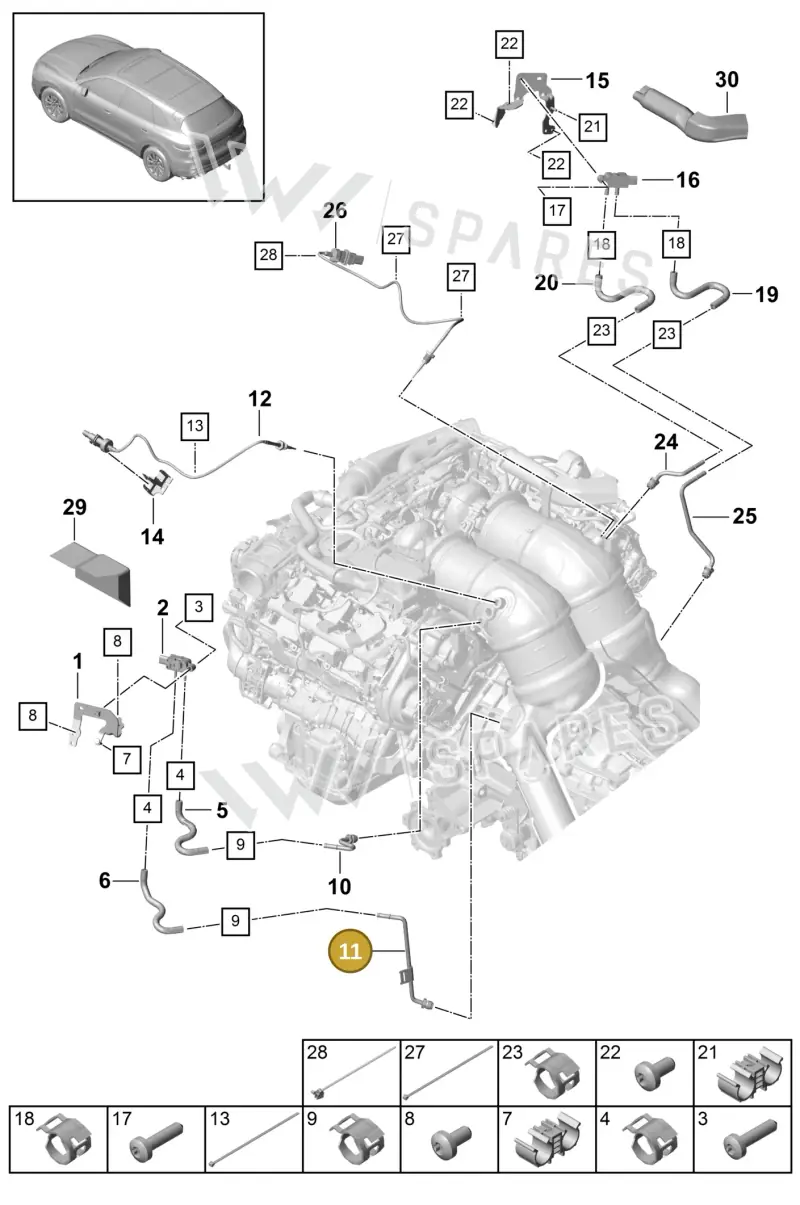 PAB131205P — Porsche Cayenne (2017-2023) diagram p51202210, position 11