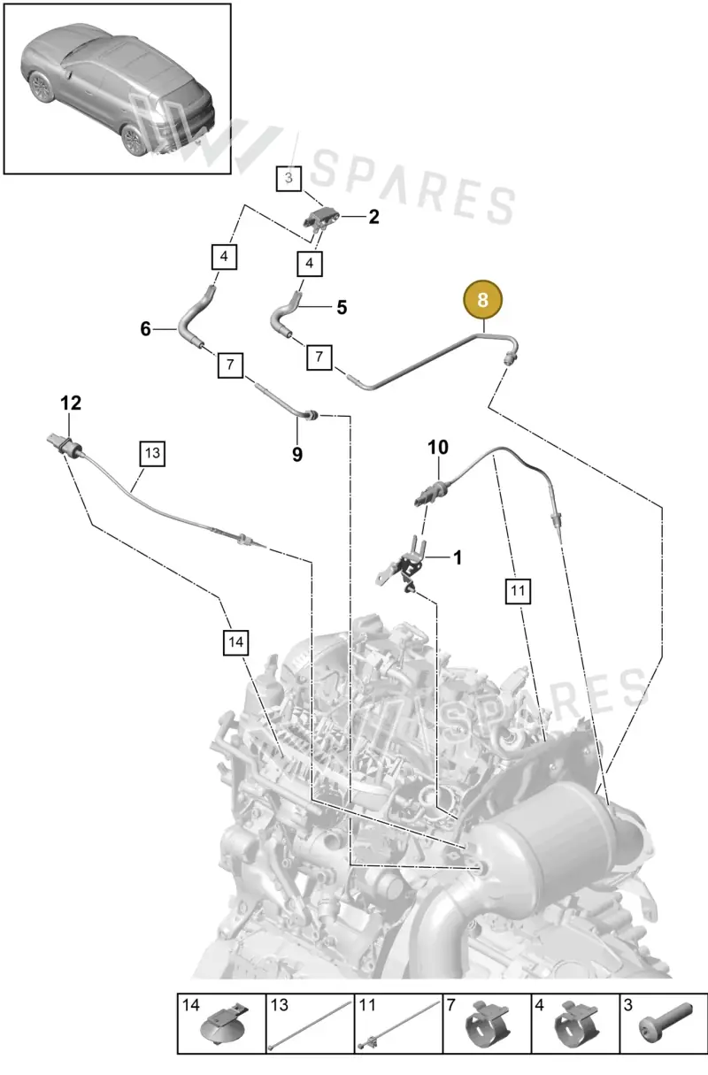 PAB131205R — Porsche Cayenne (2017-2023) diagram p51202230, position 8