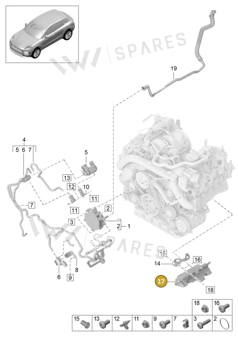 PAB13154100 — Porsche Macan R4 TFSI (2018-) diagram p52000078, position 17