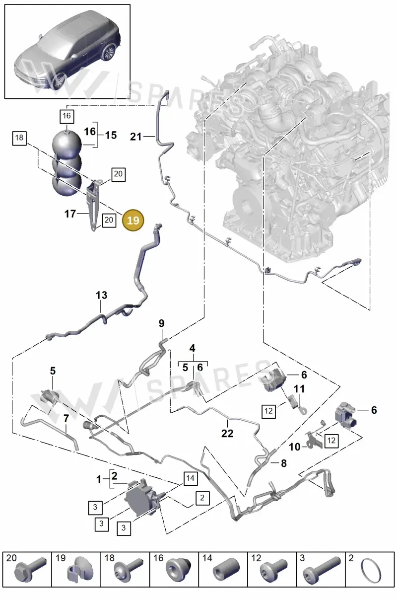 PAB131694 — Porsche Cayenne (2017-2023) diagram p51108000, position 19