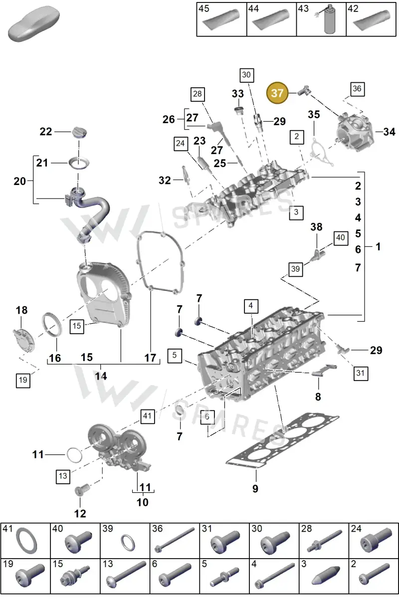 PAB133054 — Porsche Cayenne Coupe (2023-2023) diagram p60103000, position 37