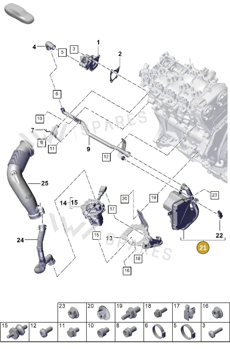 PAB133121 — Porsche Cayenne Coupe (2023-2023) diagram p60108000, position 21