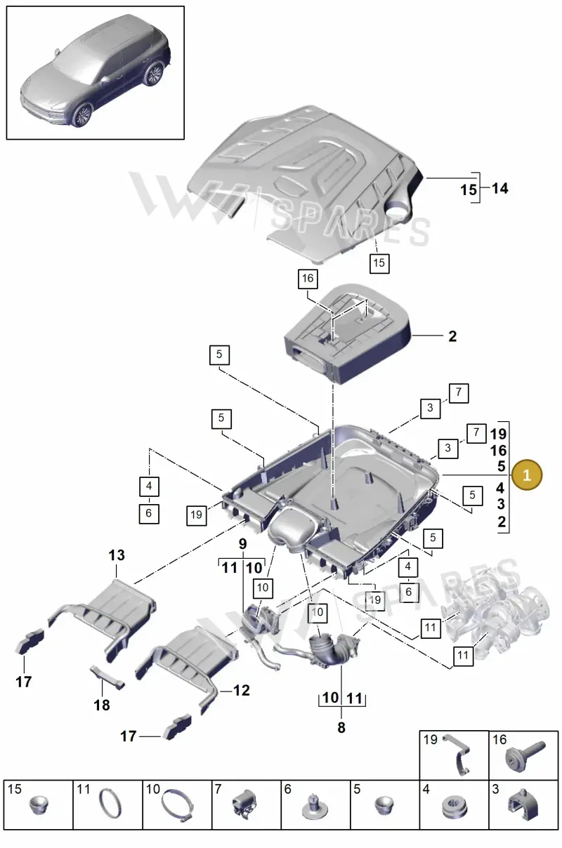PAB133835A — Porsche Cayenne (2017-2023) diagram p51106000, position 1