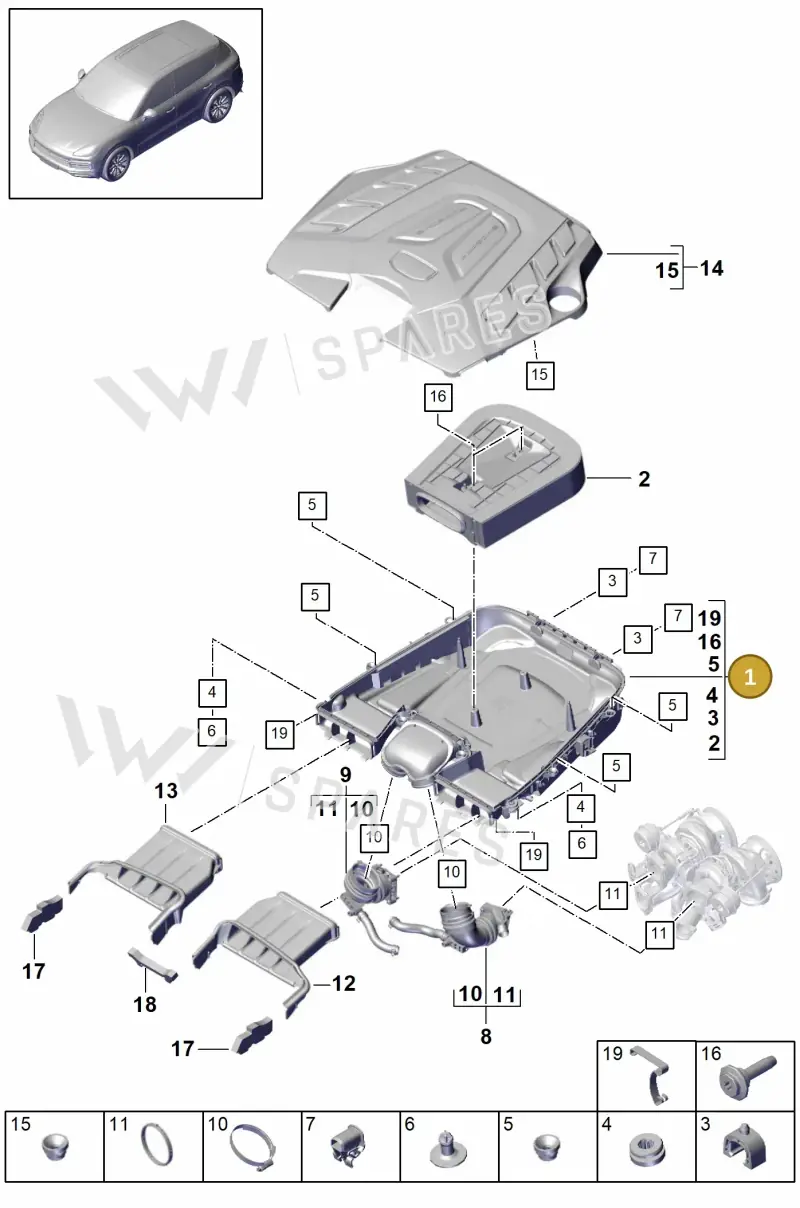 PAB133835 — Porsche Cayenne (2017-2023) diagram p51106000, position 1