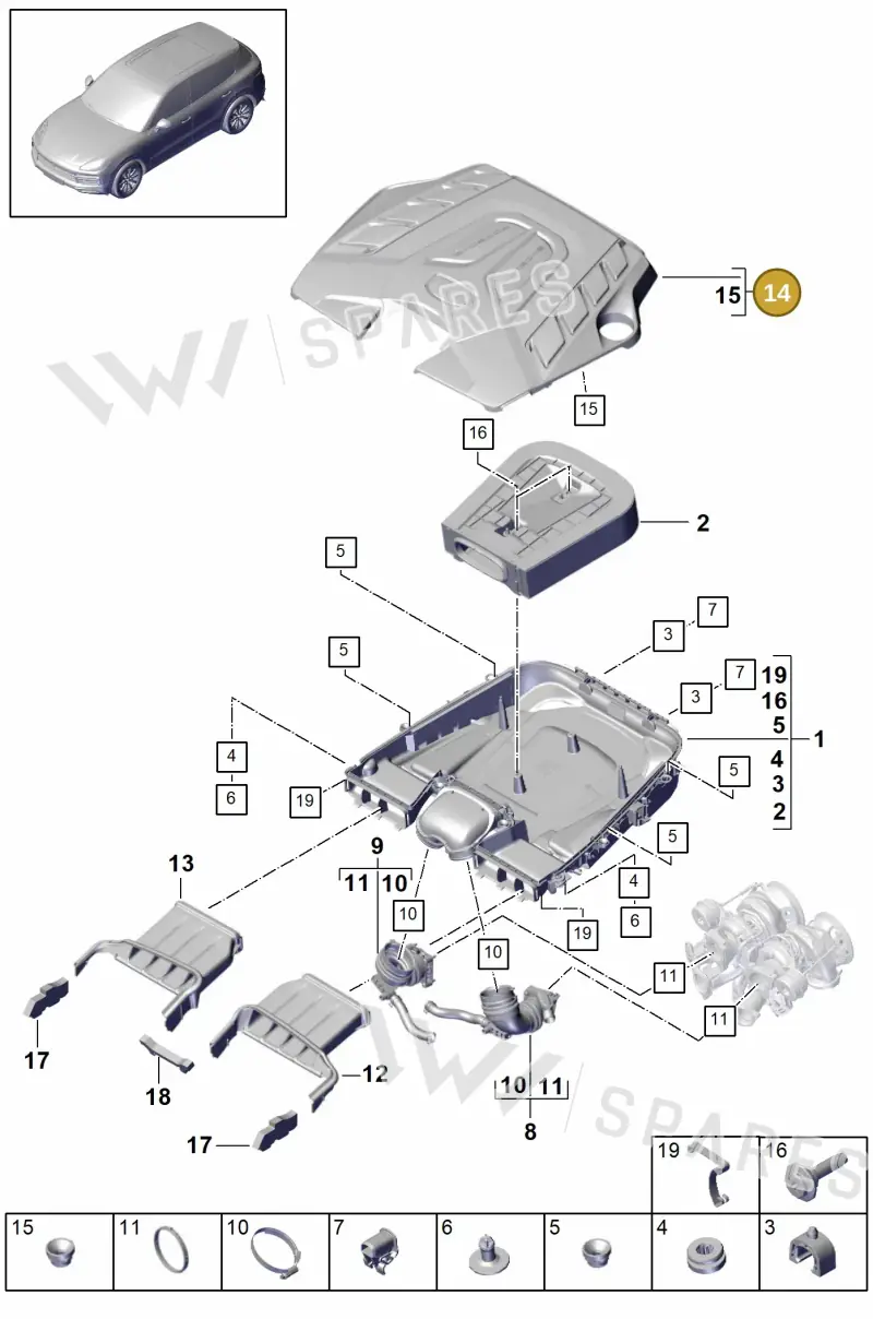 PAB133849B — Porsche Cayenne (2017-2023) diagram p51106000, position 14