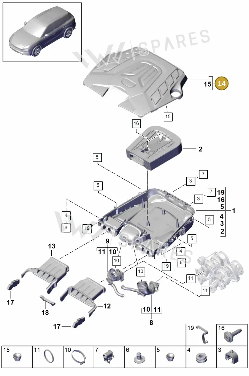 PAB133849C — Porsche Cayenne (2017-2023) diagram p51106000, position 14