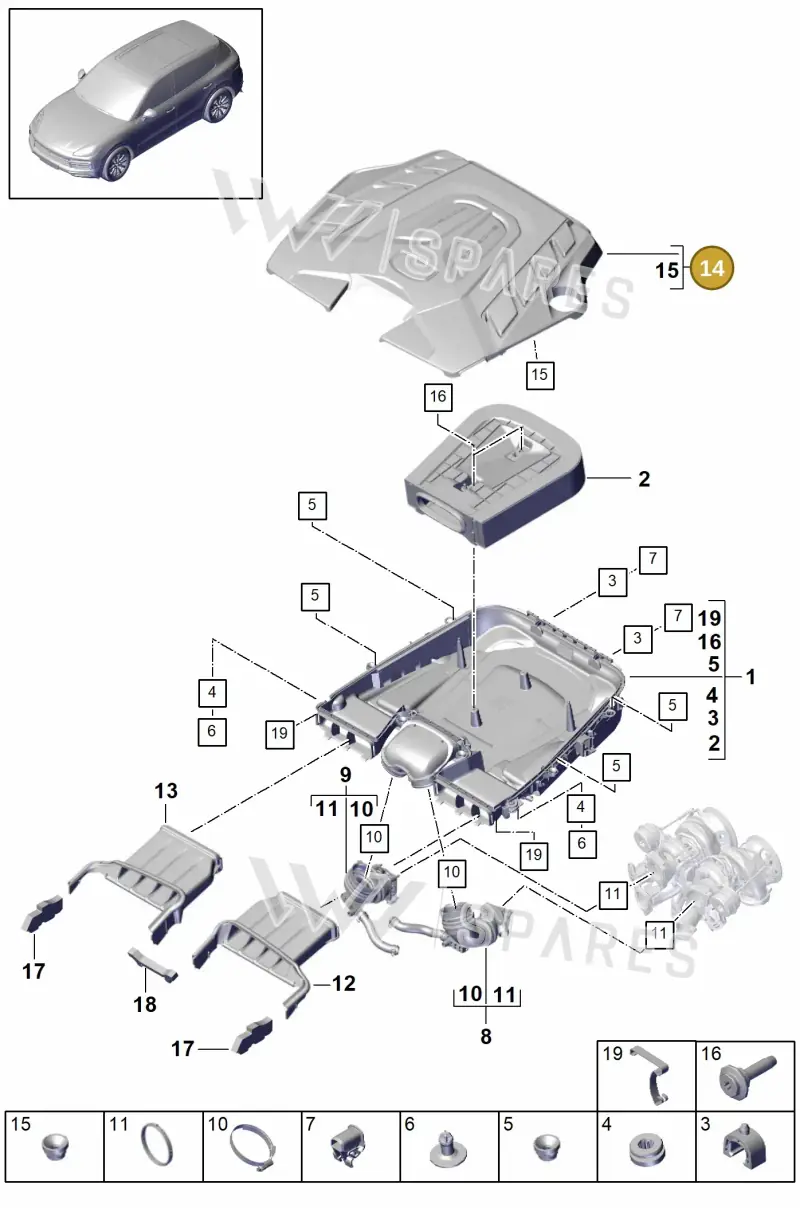 PAB133849D — Porsche Cayenne (2017-2023) diagram p51106000, position 14