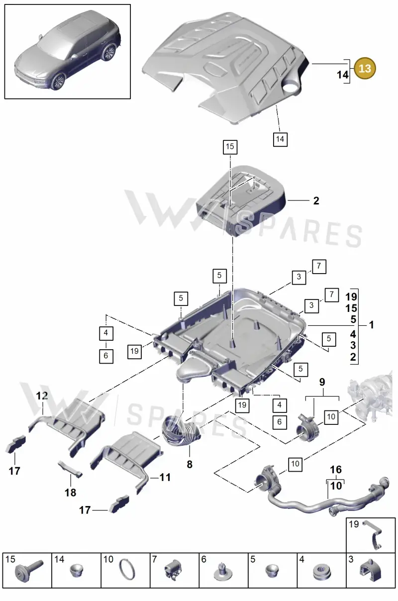 PAB133849 — Porsche Cayenne (2017-2023) diagram p51106010, position 13