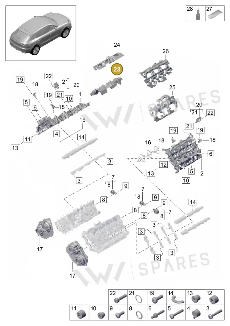 PAB133875B — Porsche Macan (2018-2022) diagram p52000072, position 23