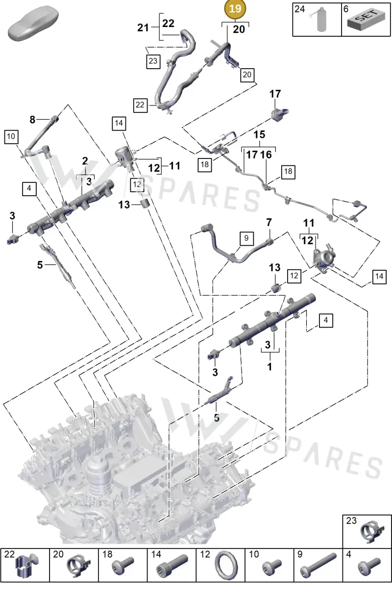 PAB133986B — Porsche Cayenne Coupe (2023-2023) diagram p60107030, position 19