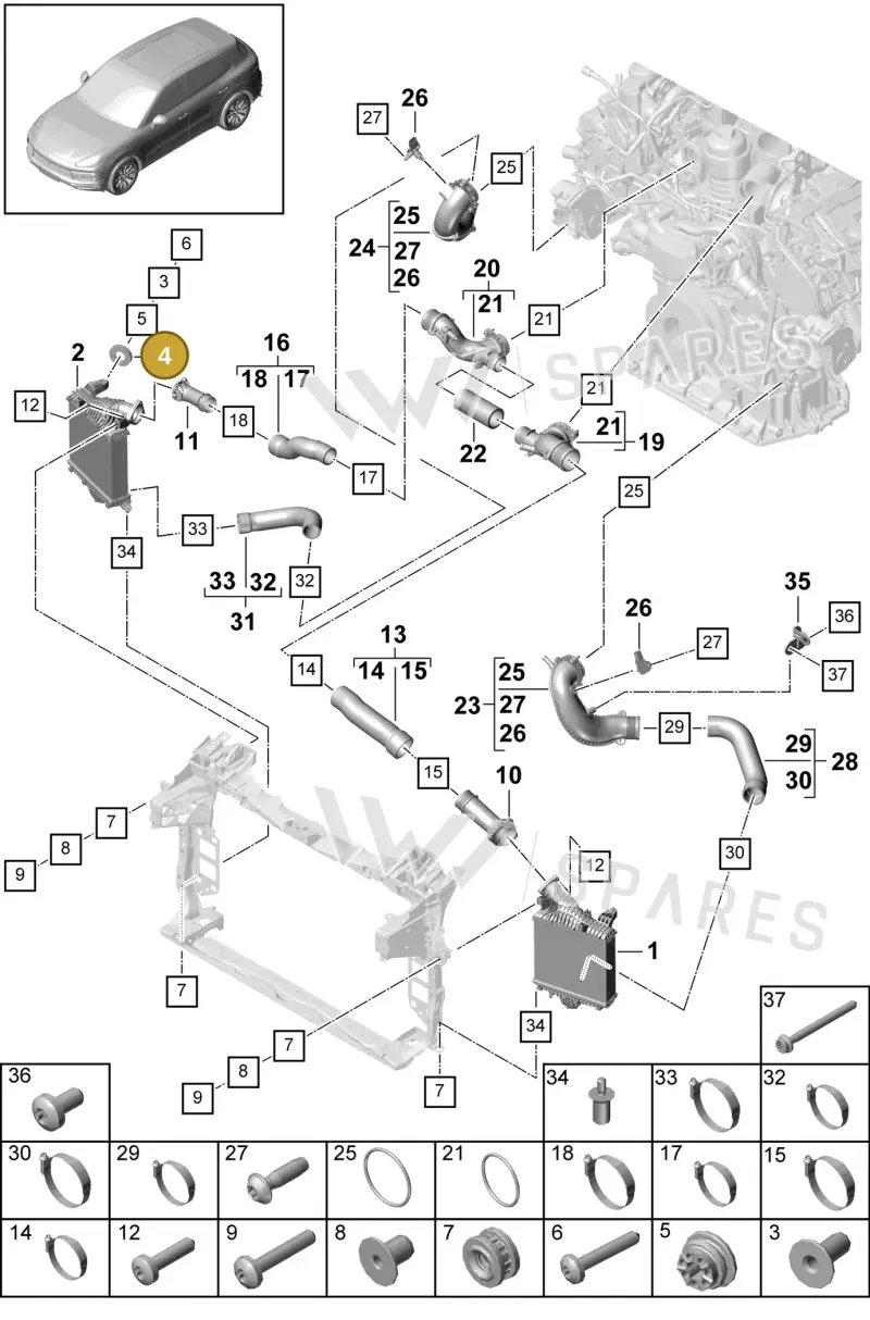 PAB14517500 — Porsche Cayenne (2017-2023) diagram p51107060, position 4