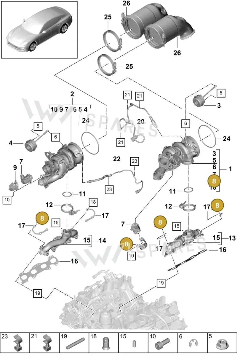 PAB145325A — Porsche Panamera 4 Hybrid (2016-2020) diagram p49202000, position 8