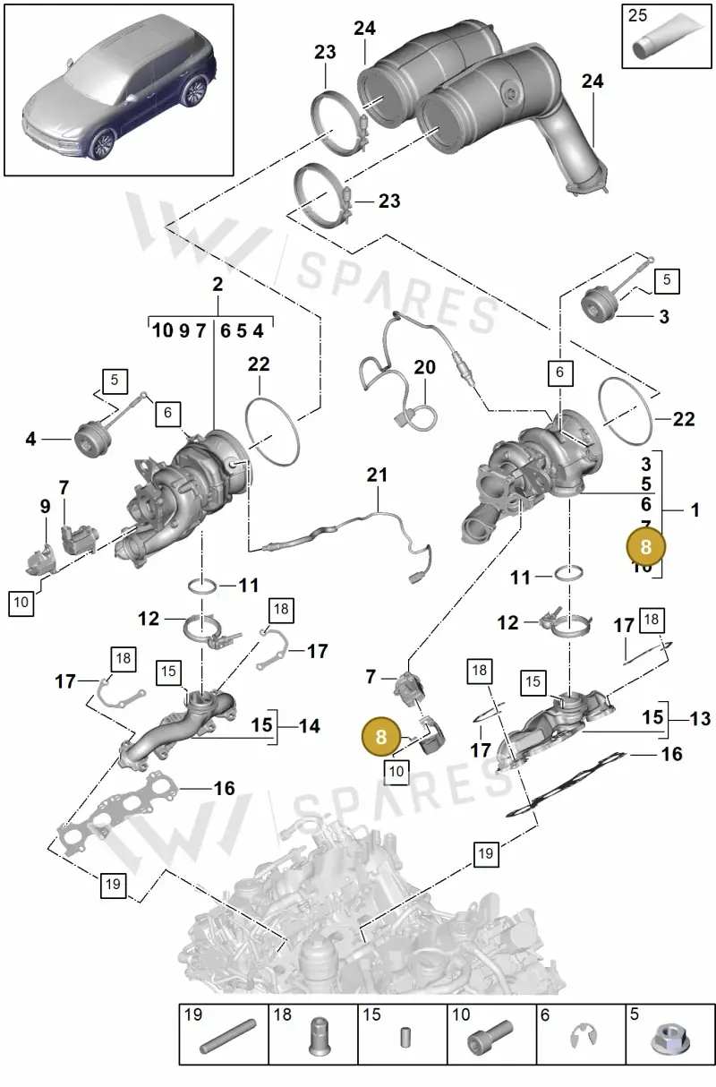 PAB145325A — Porsche Cayenne Diesel V6 (2017-2023) diagram p51202000, position 8