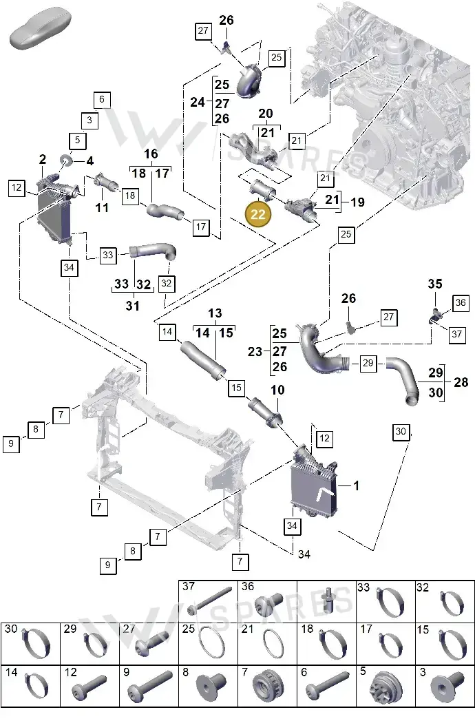 PAB145405B — Porsche Cayenne Coupe (2023-2023) diagram p60107230, position 22