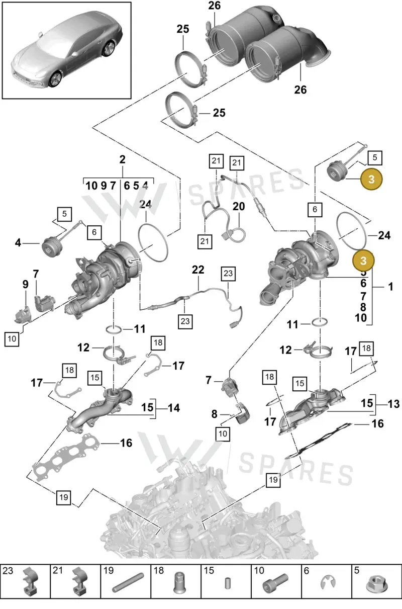 PAB145461A — Porsche Panamera 4 Hybrid (2016-2020) diagram p49202000, position 3