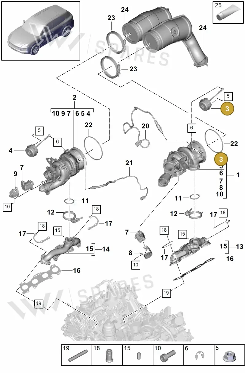 PAB145461A — Porsche Cayenne Diesel V6 (2017-2023) diagram p51202000, position 3