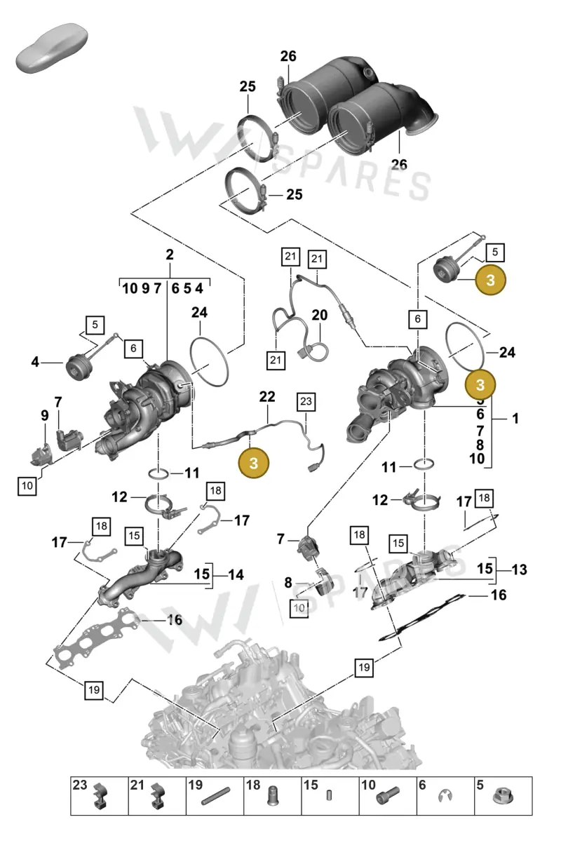 PAB145461A — Porsche Panamera 4 Hybrid (2020-2023) diagram p58202000, position 3