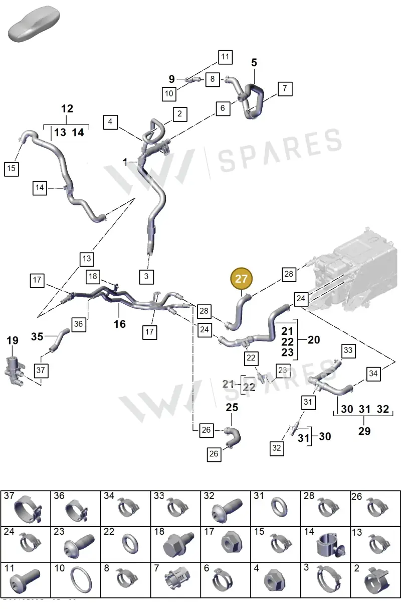 PAB145564B — Porsche Cayenne Coupe (2023-2023) diagram p60105330, position 27