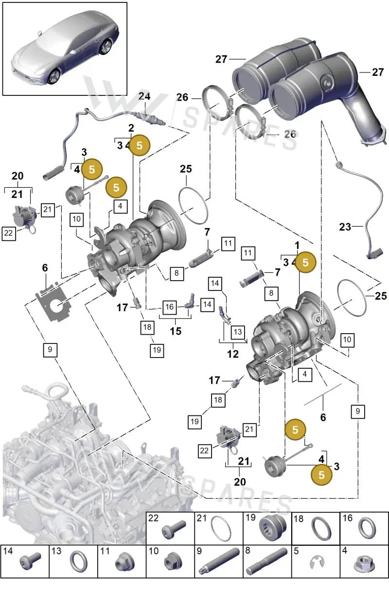 PAB14563500 — Porsche Panamera (2016-2020) diagram p49202005, position 5