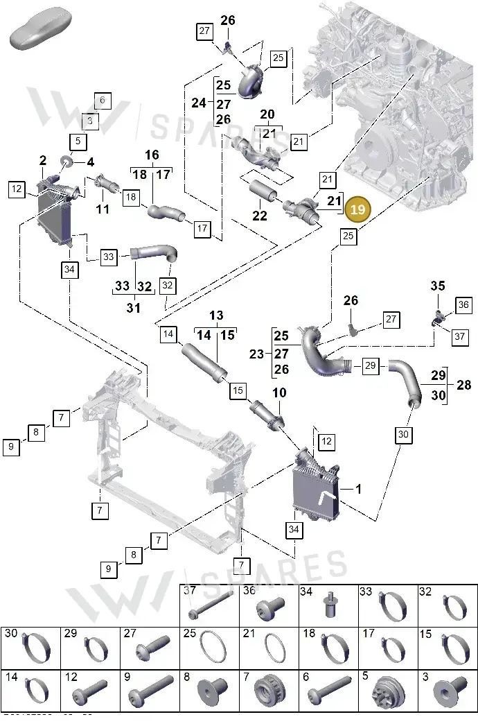 PAB14567300 — Porsche Cayenne Coupe (2023-2023) diagram p60107220, position 19