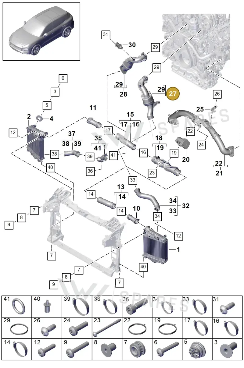 PAB14567310 — Porsche Cayenne (2017-2023) diagram p51107060, position 27