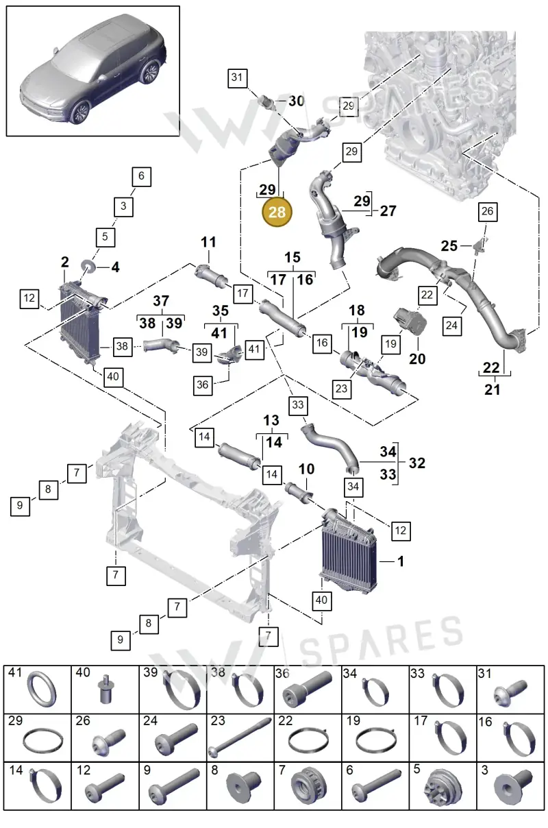 PAB14567320 — Porsche Cayenne (2017-2023) diagram p51107060, position 28