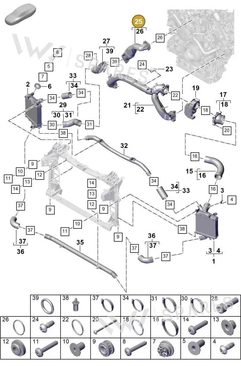 PAB14567330 — Porsche Cayenne Coupe (2023-2023) diagram p60107210, position 25
