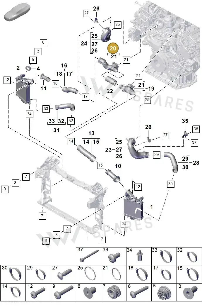 PAB14567400 — Porsche Cayenne Coupe (2023-2023) diagram p60107220, position 20