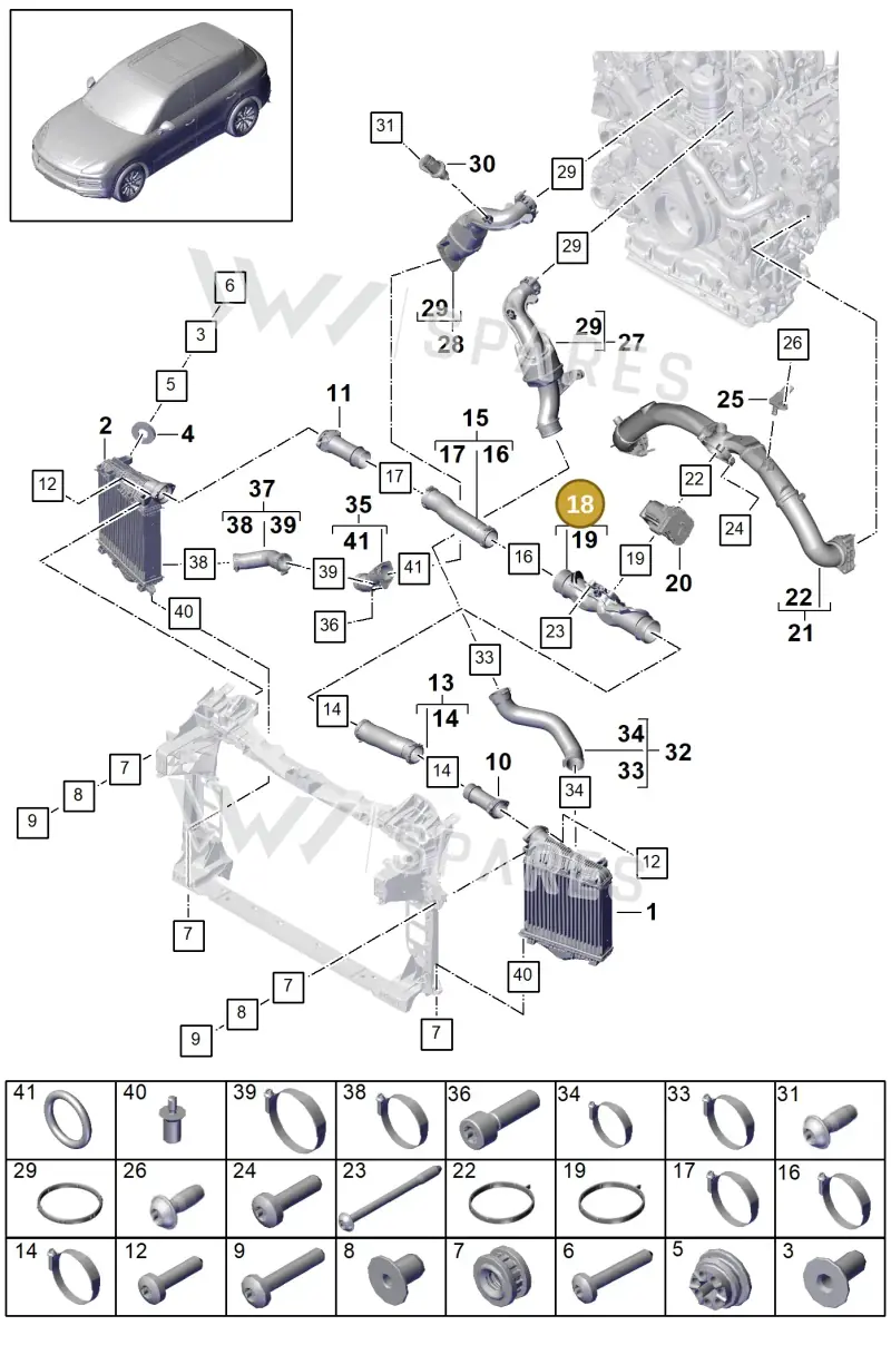 PAB14567410 — Porsche Cayenne (2017-2023) diagram p51107060, position 18
