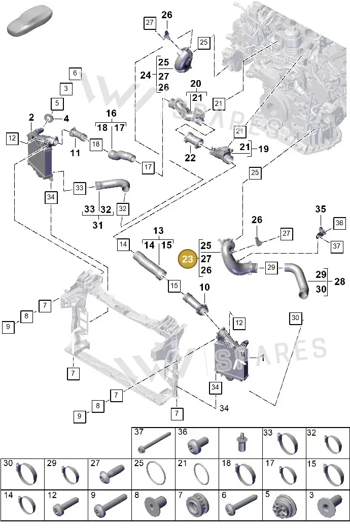 PAB145681B — Porsche Cayenne Coupe (2023-2023) diagram p60107230, position 23