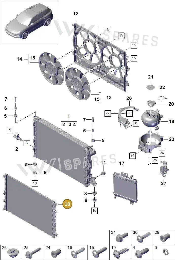 PAB145804 — Porsche Cayenne Diesel V6 (2017-2023) diagram p51105050, position 18