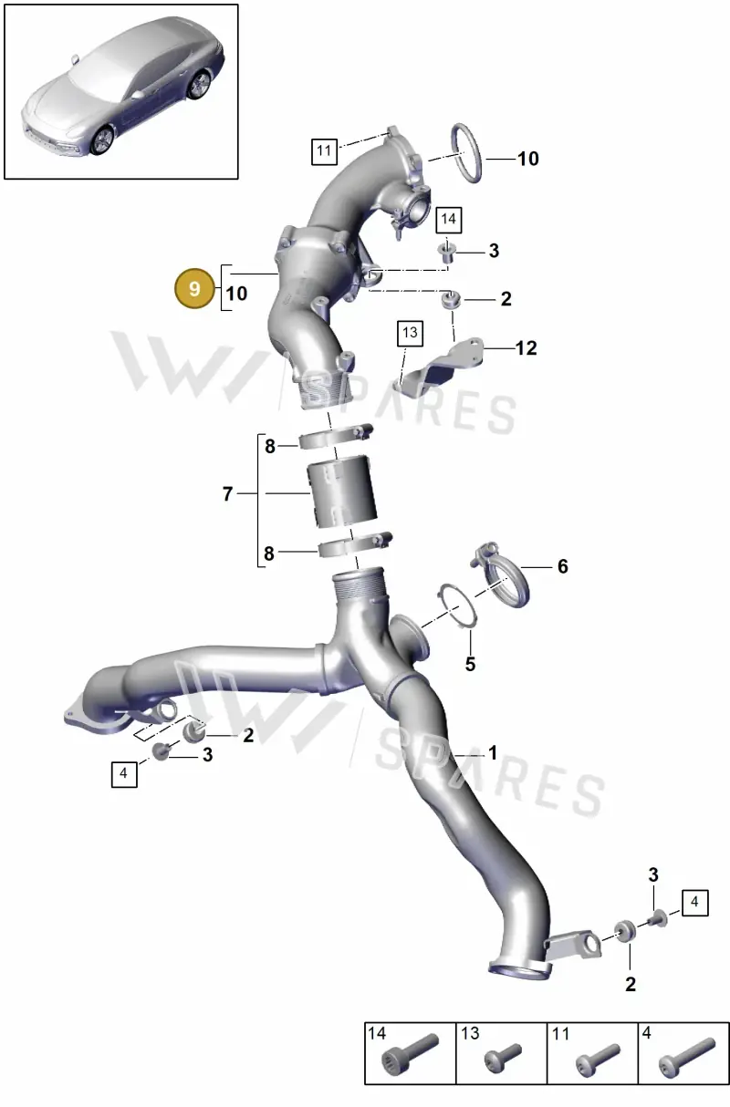 PAB145901 — Porsche Panamera (2016-2020) diagram p49107070, position 9