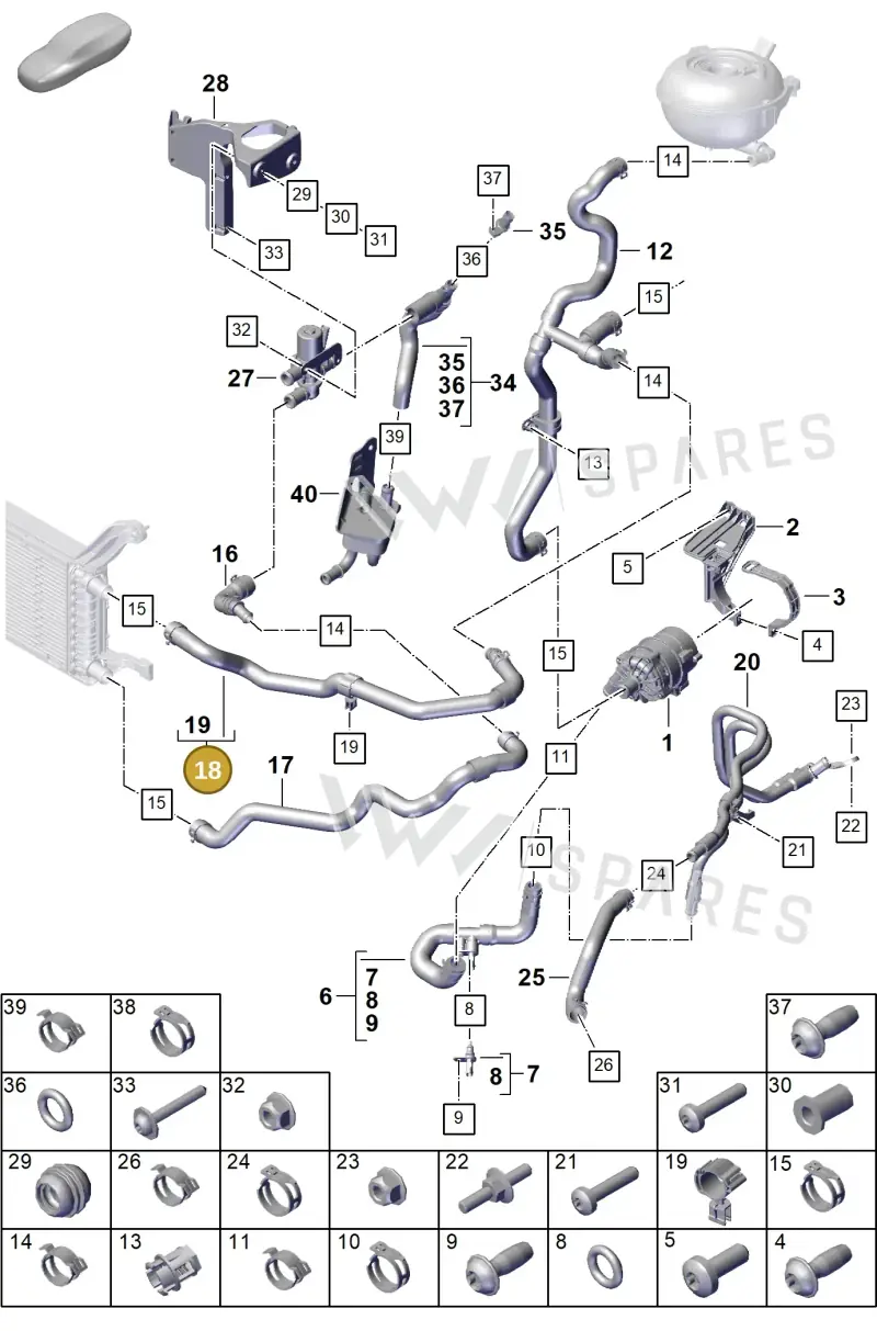 PAB145909D — Porsche Cayenne Coupe (2023-2023) diagram p60105370, position 18