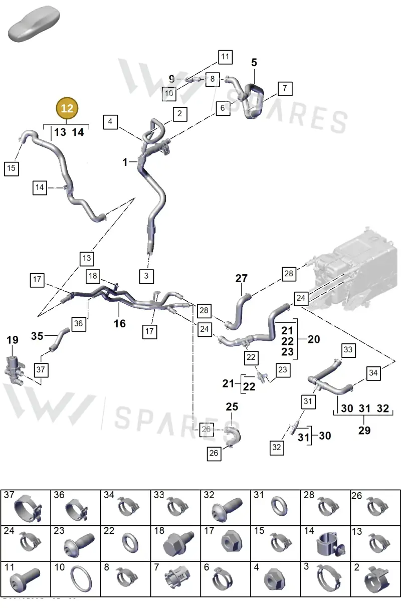 PAB145910D — Porsche Cayenne Coupe (2023-2023) diagram p60105335, position 12