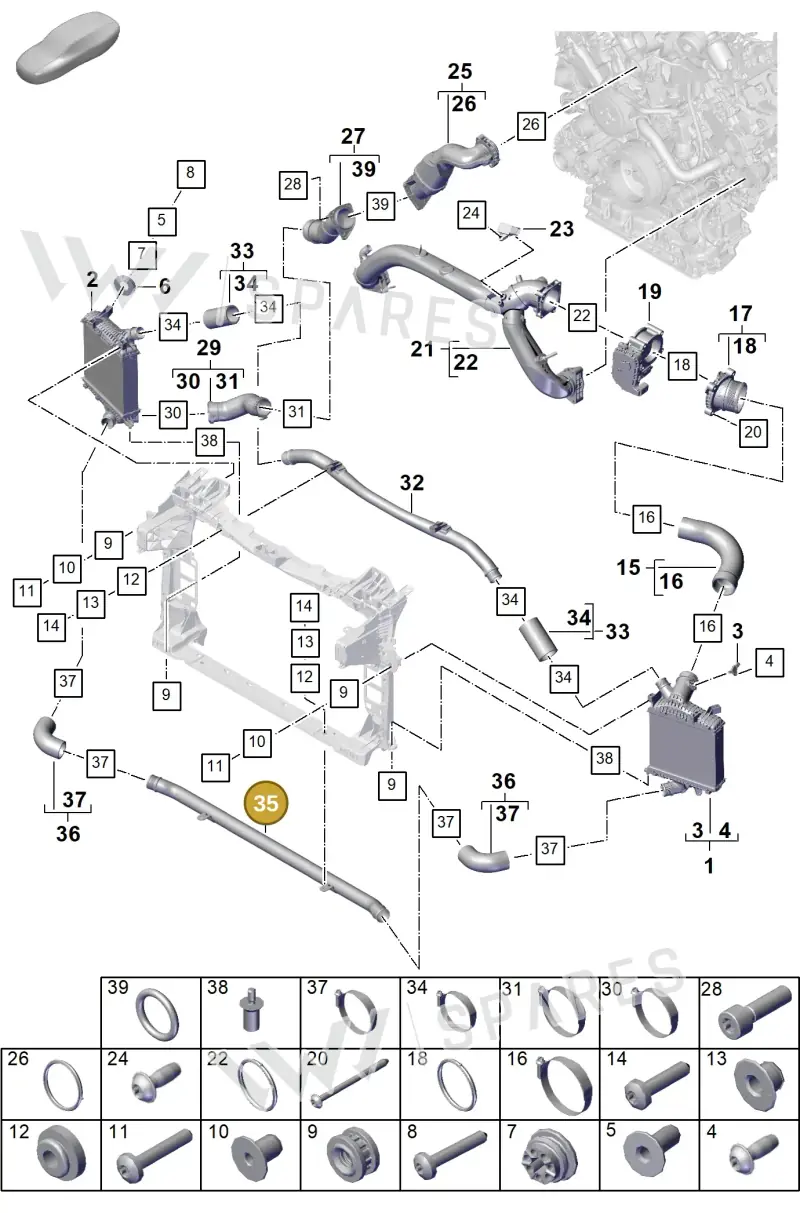 PAB14594100 — Porsche Cayenne Coupe (2023-2023) diagram p60107210, position 35