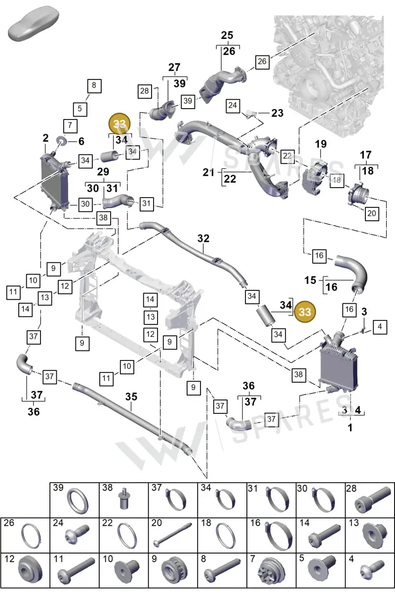 PAB14594400 — Porsche Cayenne Coupe (2023-2023) diagram p60107210, position 33