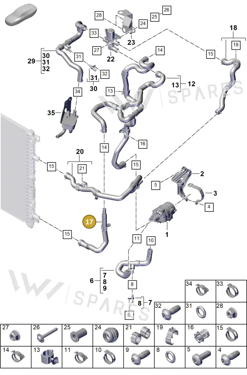 PAB145947A — Porsche Cayenne Coupe (2023-2023) diagram p60105330, position 17