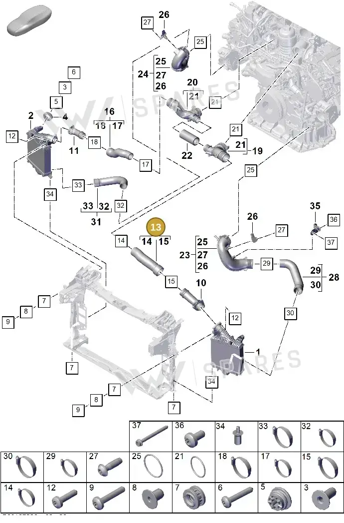 PAB14597900 — Porsche Cayenne Coupe (2023-2023) diagram p60107220, position 13