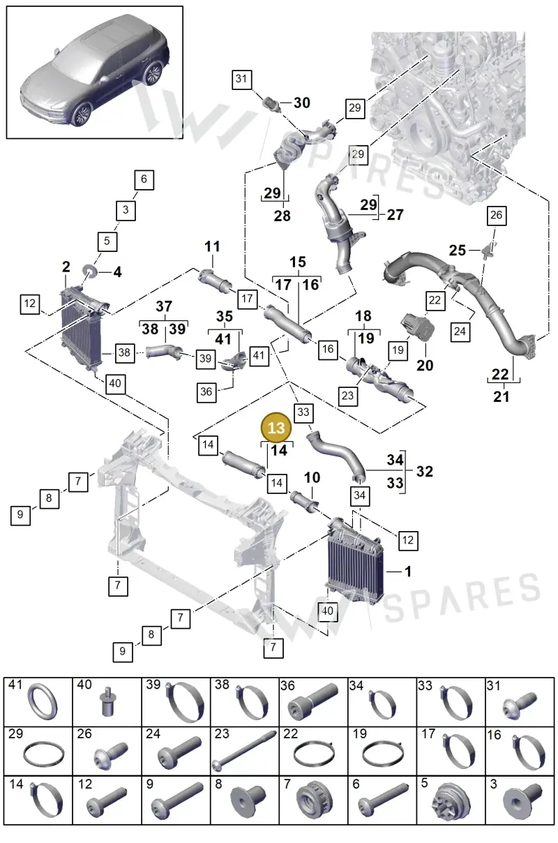PAB14597910 — Porsche Cayenne (2017-2023) diagram p51107060, position 13