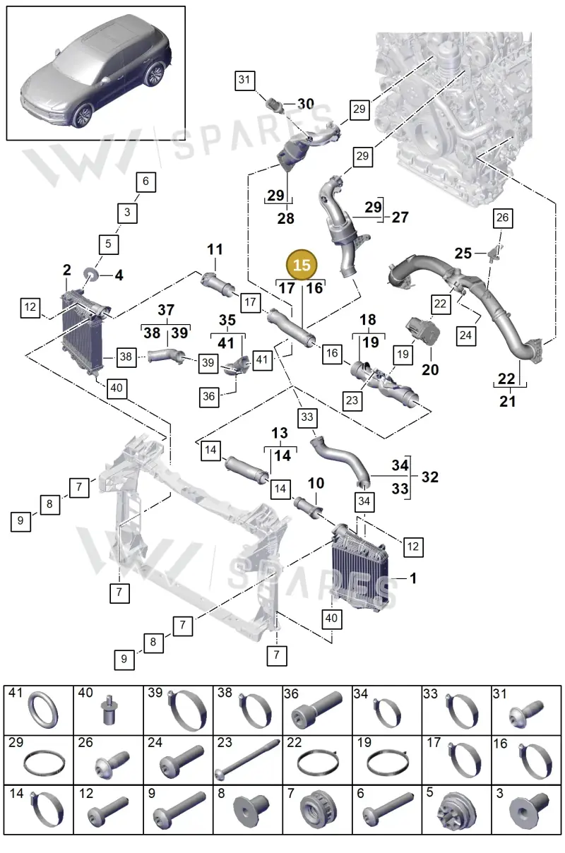 PAB14598010 — Porsche Cayenne (2017-2023) diagram p51107060, position 15