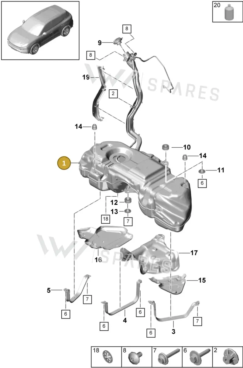 PAB201060G — Porsche Cayenne (2017-2023) diagram p51201000, position 1