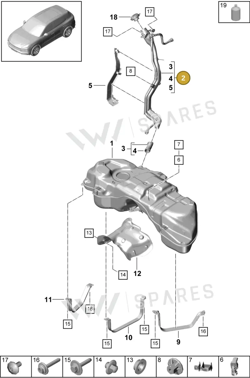 PAB201135A — Porsche Cayenne (2017-2023) diagram p51201005, position 2