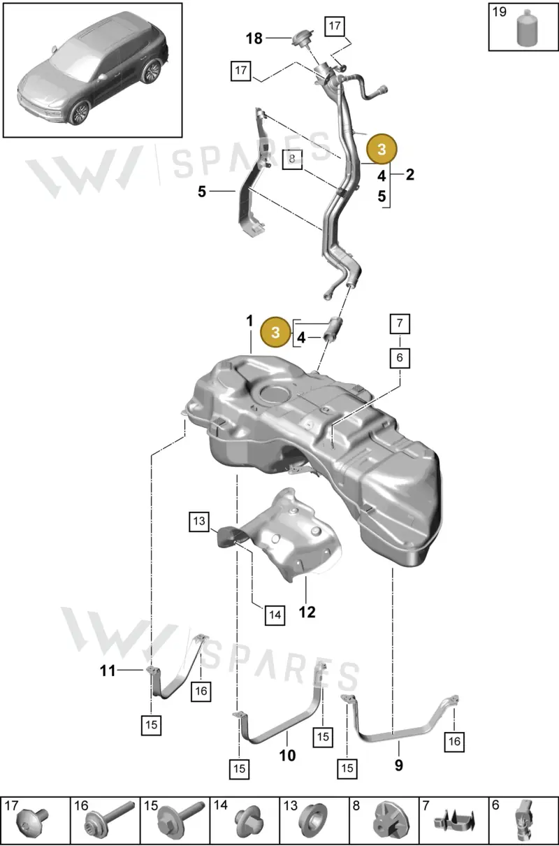 PAB201143 — Porsche Cayenne (2017-2023) diagram p51201005, position 3
