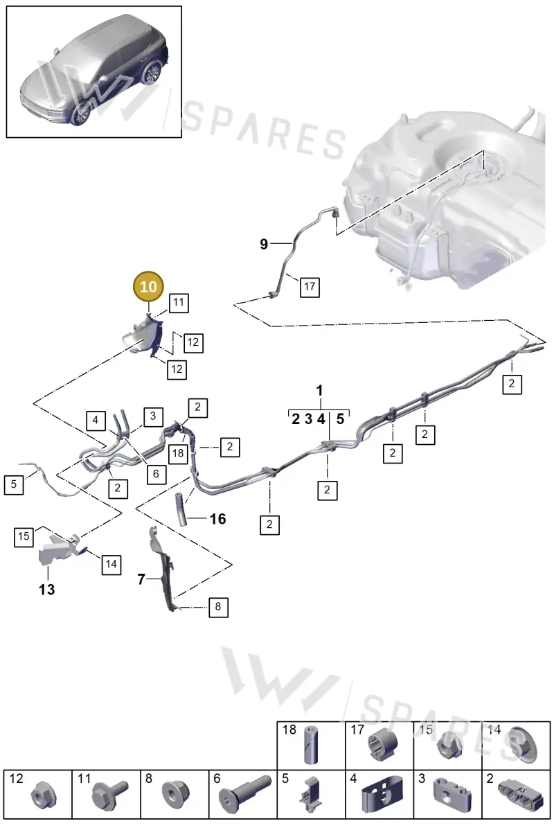 PAB201192 — Porsche Cayenne Diesel V6 (2017-2023) diagram p51201030, position 10